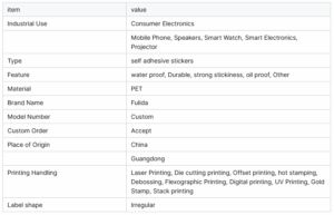 Die Cut PVC Logo Name Paper Sticker