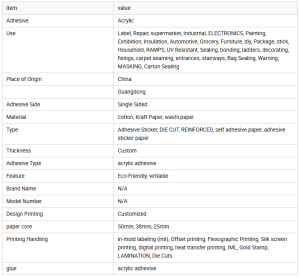 Recyclable Non-Toxic Cotton Writable Sticker