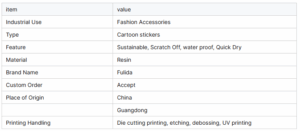 Custom Kids Cartoon Resin Stickers