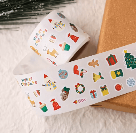 Christmas Holiday Kids Vinyl Stickers| Die-Cut Adhesive Labels for Decoration & Gifts - Image 2
