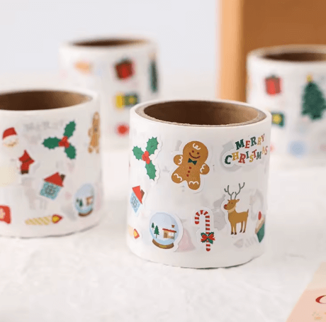 Christmas Holiday Kids Vinyl Stickers| Die-Cut Adhesive Labels for Decoration & Gifts - Image 4