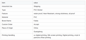 Waterproof Custom Fragile Warning Stickers
