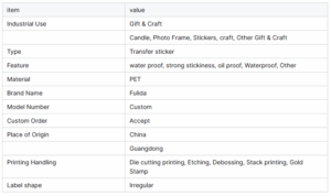 Die-Cut PET UV Labels