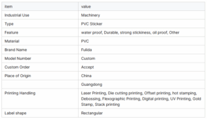 Durable Waterproof PVC Electrical Sticker