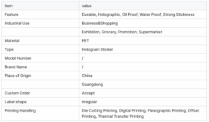  Die-Cut Hologram Sticker