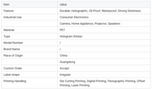 Custom Shiny Laser-Printed Holographic Sticker