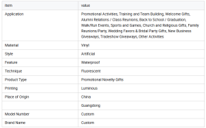 Custom Luminous Vinyl Wristbands