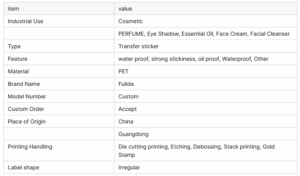 Clear Perfume Logo Sticker