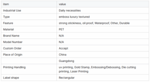 Bottle Packaging Sticker