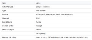 Waterproof PVC Packaging Labels