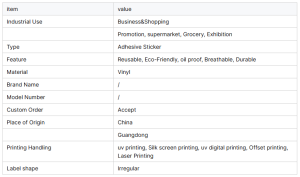 Printed Eco-Friendly Vinyl Adhesive Stickers