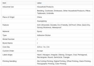 3D Epoxy Dome Logo Stickers 