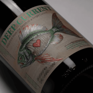 Wine Bottle Label with UV-Printed Design