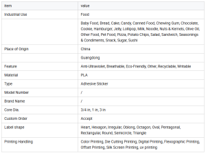Custom Food Biodegradable Compostable Adhesive Labels