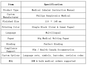 Medical Inhaler Instruction Manual Printing